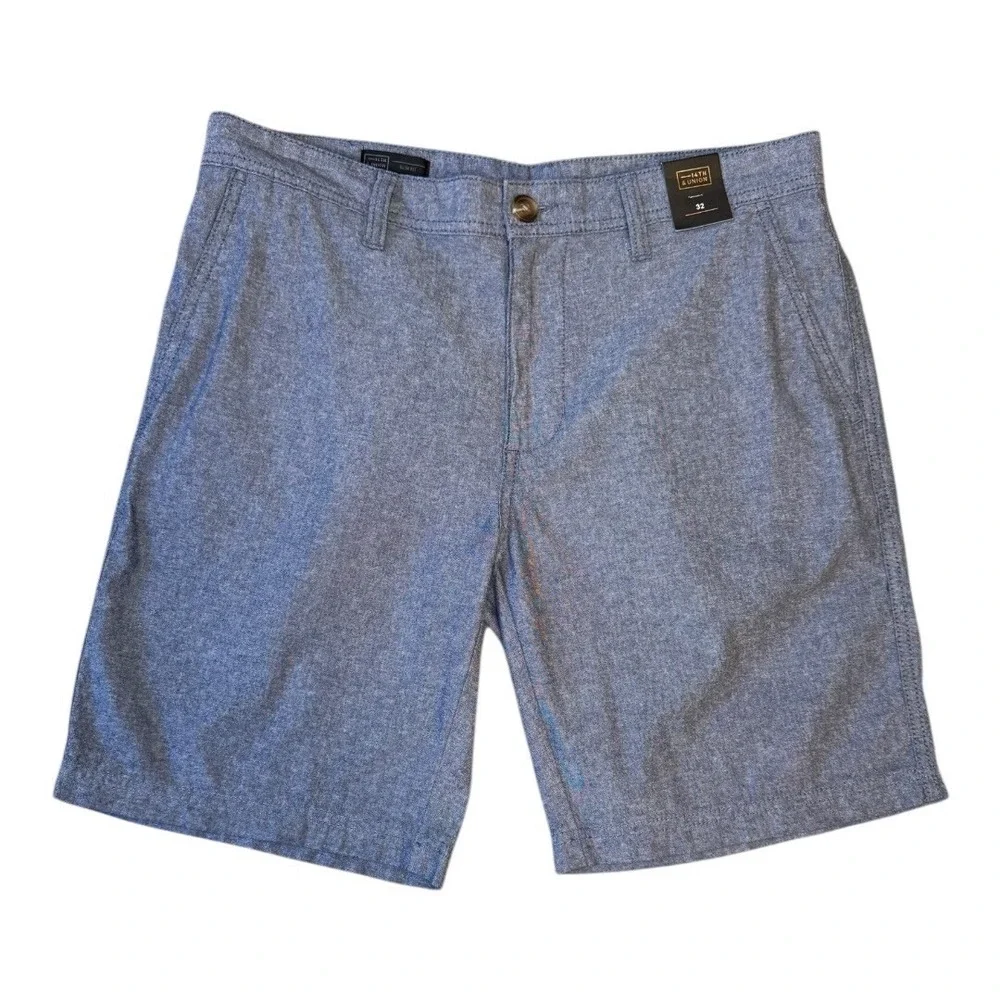 14th & Union Slim Fit Shorts Casual Everyday Blue Cotton Blend Size 38 NWT